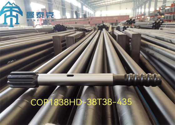 Thread T38 Tunneling için Çubuk Adaptörü Drift ve Tunneling Uygulamaları için 380mm Uzunluğunda Top Hammer Drill Aletleri